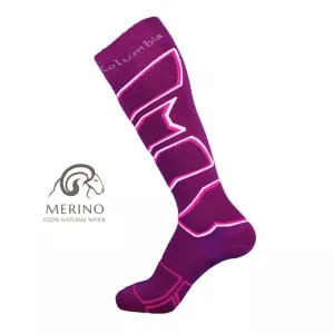 Шкарпетки гірськолижні Сolumbia Ski Merino M 39-42 Deep фіолетова троянда/біло-рожевий