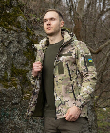 Куртка чоловіча тактична Pobedov Jacket “Motive” мультикам з липучками