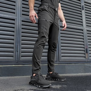 Штани тактичні чорні демісезонні Pobedov trousers “Static”